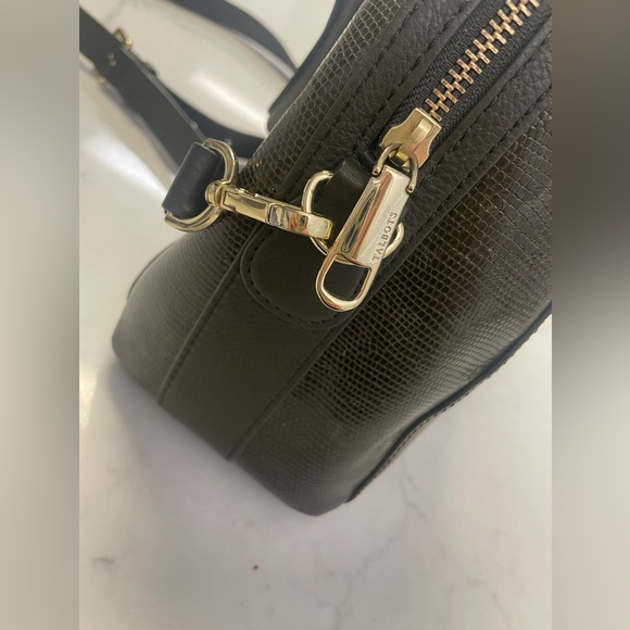 Talbots Leather Satchel Embossed Leather Olive Color - Picture 3 of 10